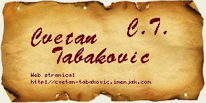 Cvetan Tabaković vizit kartica
